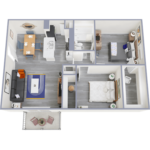 a floor plan of a 1 bedroom apartment